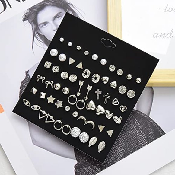 New 72 Pairs Earrings Set for Women Assorted Multiple Simple Stud Earrin… main image 5